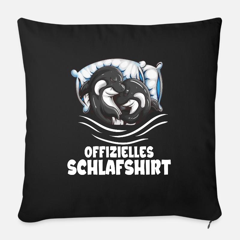 Schlafshirt Orca Paar Kinder Erwachsene Schafen - Sofakissenbezug 45 x 45 cm - Schwarz