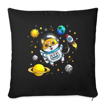 Dogs Fan Universe Planet Universe Corgi Owner - Sofa pillowcase 17,3'' x 17,3'' (45 x 45 cm) - black - Front