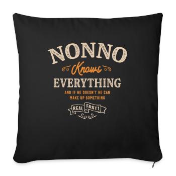 Nonno Knows Everything - Sofa pillowcase 17,3'' x 17,3'' (45 x 45 cm) - black - Front