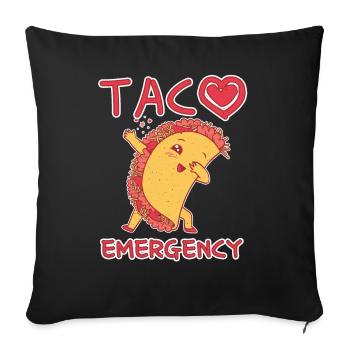 Cute Kawaii Heart Dab Dabbing Taco Emergency - Sofa pillowcase 17,3'' x 17,3'' (45 x 45 cm) - black - Front