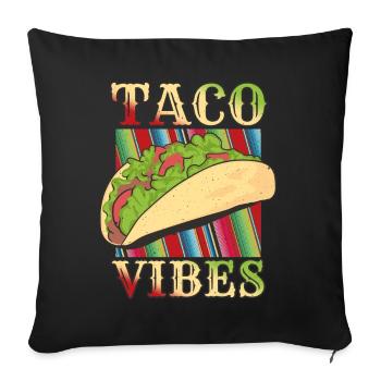 Retro Vintage Mexican Food Taco Vibes - Housse de coussin décorative 45 x 45 cm - noir - Devant