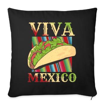 Retro Vintage Mexican Food Live Mexico Taco - Housse de coussin décorative 45 x 45 cm - noir - Devant