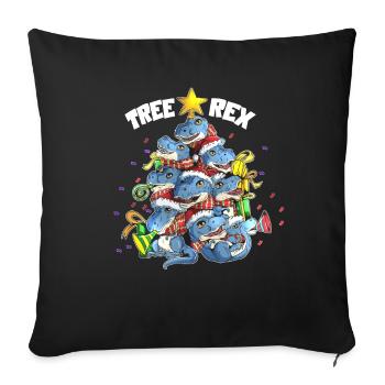 Tree Rex Dinosaurier Tyrannosaurus Rex Weihnachten - Sofakissenbezug 45 x 45 cm - Schwarz - Vorne