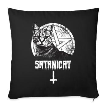 Pentagram Cute Cat Occult Satanic Gothic Halloween - Sofakissenbezug 45 x 45 cm - Schwarz - Vorne