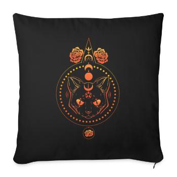 Pentagram Occult Satanic Gothic Cat Halloween - Sofakissenbezug 45 x 45 cm - Schwarz - Vorne