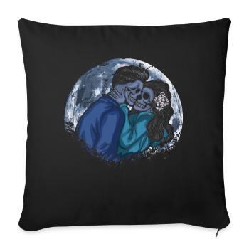 Occult Skeleton Lovers Tarot Gothique Halloween - Housse de coussin décorative 45 x 45 cm - noir - Devant
