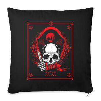 Occult Vintage Tarot Bone Creepy Halloween - Sofakissenbezug 45 x 45 cm - Schwarz - Vorne
