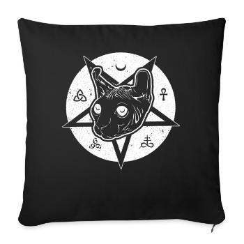 Pentagram Sphynx Cat Black Tarot Gothic Halloween - Sofakissenbezug 45 x 45 cm - Schwarz - Vorne