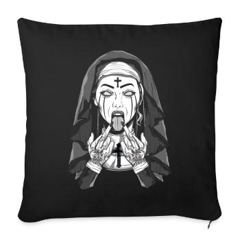 Occult Satanic Nun Devil Creepy Gothic Halloween - Sofakissenbezug 45 x 45 cm - Schwarz - Vorne