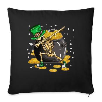 Drôle de Gold Pot Holiday St Patrick’s Day Dabbing - Housse de coussin décorative 45 x 45 cm - noir - Devant