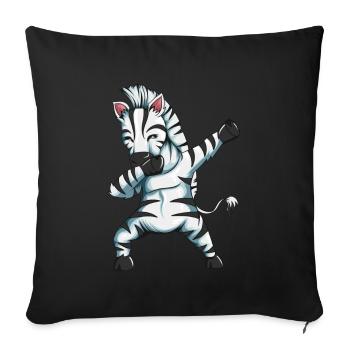 Zebra Gift Zebra Fan Cute Zebras Outfit Dabbing - Sofa pillowcase 17,3'' x 17,3'' (45 x 45 cm) - black - Front