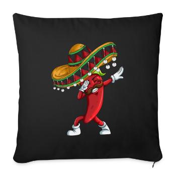 Jalapeño Dab Dabbing Sombrero Mexico Design Kids - Sofa pillowcase 17,3'' x 17,3'' (45 x 45 cm) - black - Front
