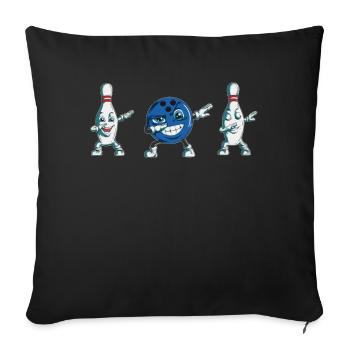 Bowling Fan Bowling Pin Bowling Ball Made Dab - Sofa pillowcase 17,3'' x 17,3'' (45 x 45 cm) - black - Front