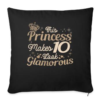 Girls Kids Age 10 Years Old Birth Glamorous - Sofakissenbezug 45 x 45 cm - Schwarz - Vorne