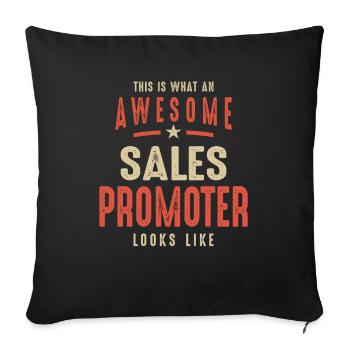 Funny Awesome Sales Promoter Job Occupation - Sofa pillowcase 17,3'' x 17,3'' (45 x 45 cm) - black - Front