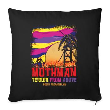 Virginia Mothman The Moth Man Cryptid Halloween - Sofa pillowcase 17,3'' x 17,3'' (45 x 45 cm) - black - Front