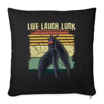 Retro Mothman Moth Man Lurk Cryptid Halloween - Sofa pillowcase 17,3'' x 17,3'' (45 x 45 cm) - black - Front