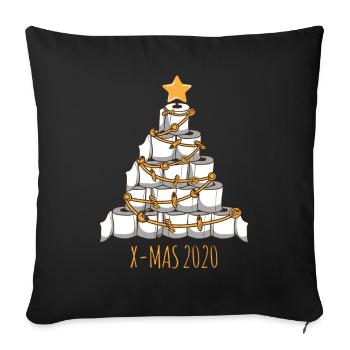 Christmas Tree Toilet Paper Funny Hamster Purchase - Sofa pillowcase 17,3'' x 17,3'' (45 x 45 cm) - black - Front
