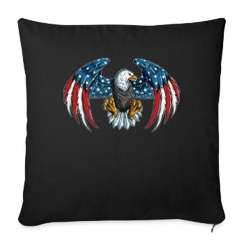 Eagle in American colors Flag USA America - Sofa pillowcase 17,3'' x 17,3'' (45 x 45 cm) - black - Front