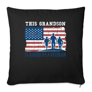Grandson Raise Veteran America Proud Veterans Day - Sofa pillowcase 17,3'' x 17,3'' (45 x 45 cm) - black - Front