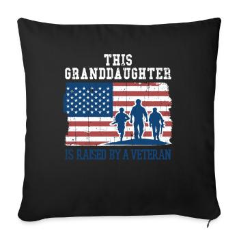 Granddaughter Raise By Veteran Proud Veterans Day - Sofa pillowcase 17,3'' x 17,3'' (45 x 45 cm) - black - Front