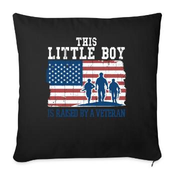 Little Boy Raise By Veteran Proud Veterans Day - Sofa pillowcase 17,3'' x 17,3'' (45 x 45 cm) - black - Front