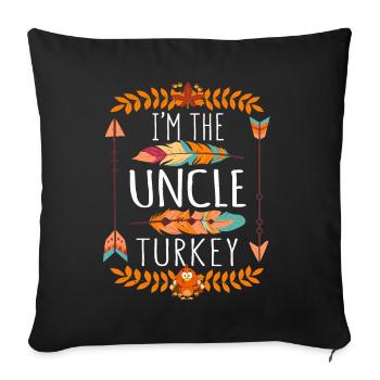 The Uncle Turkey Day 2022 Happy Thanksgiving - Sofa pillowcase 17,3'' x 17,3'' (45 x 45 cm) - black - Front