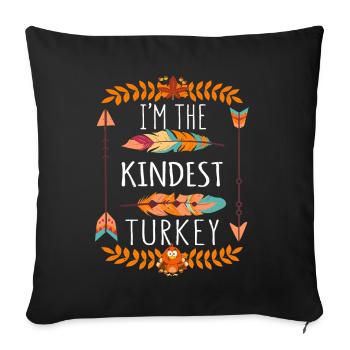 The Kindt Turkey Day 2022 Happy Thanksgiving - Sofa pillowcase 17,3'' x 17,3'' (45 x 45 cm) - black - Front