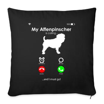 Chiens Affenpinscher - Housse de coussin décorative 45 x 45 cm - noir - Devant