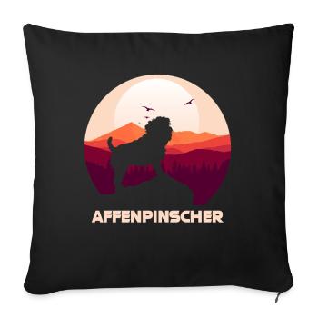 Chiens Affenpinscher - Housse de coussin décorative 45 x 45 cm - noir - Devant