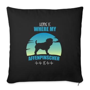 Affenpinscher Dog Owner Gift - Sofa pillowcase 17,3'' x 17,3'' (45 x 45 cm) - black - Front