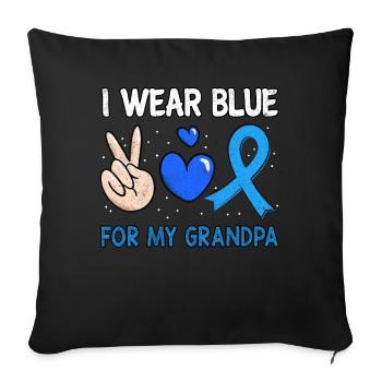 In November Blue For Grandpa Diabetes Awareness - Sofakissenbezug 45 x 45 cm - Schwarz - Vorne