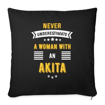Akita - Sofa pillowcase 17,3'' x 17,3'' (45 x 45 cm) - black - Front