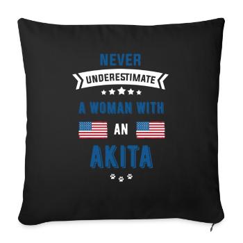 Akita - Sofa pillowcase 17,3'' x 17,3'' (45 x 45 cm) - black - Front