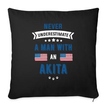 Akita - Sofa pillowcase 17,3'' x 17,3'' (45 x 45 cm) - black - Front