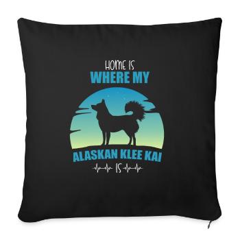 Alaskan Klee Kai - Sofakissenbezug 45 x 45 cm - Schwarz - Vorne