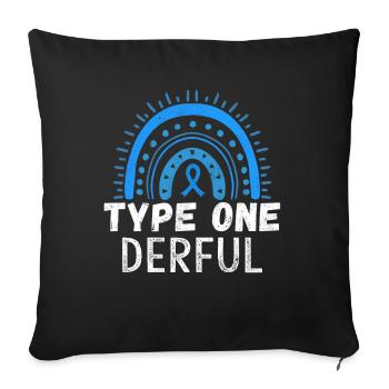 Blue November Type 1 Diabetes Awareness Month - Sofakissenbezug 45 x 45 cm - Schwarz - Vorne