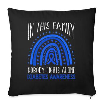 Family Rainbow Diabetes Awareness Blue November - Sofa pillowcase 17,3'' x 17,3'' (45 x 45 cm) - black - Front