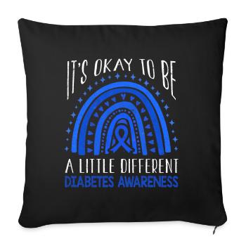 It's Okay Rainbow Diabetes Awareness Blue November - Sofakissenbezug 45 x 45 cm - Schwarz - Vorne