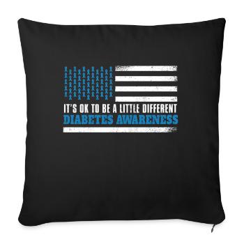 Okay Flag Blue November Diabetes Awareness Month - Sofakissenbezug 45 x 45 cm - Schwarz - Vorne