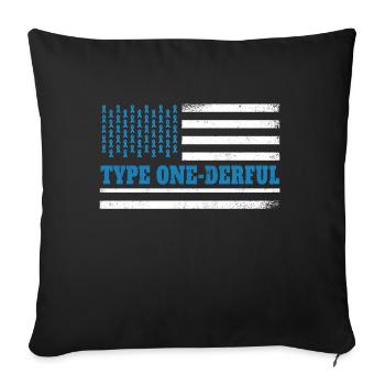 Flag November Type 1 Diabetes Awareness Month - Sofakissenbezug 45 x 45 cm - Schwarz - Vorne