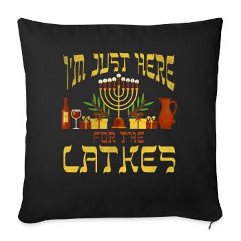 For Latkes Jewish Christmas Jew Hanukkah Elements - Sofa pillowcase 17,3'' x 17,3'' (45 x 45 cm) - black - Front