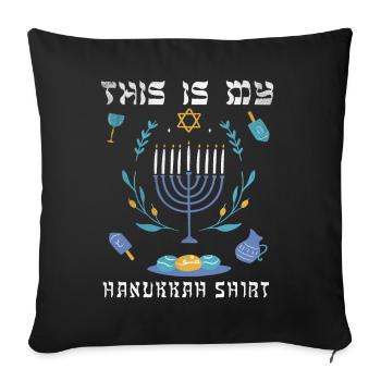 Jewish Christmas Jew This My Hanukkah Ornament - Sofa pillowcase 17,3'' x 17,3'' (45 x 45 cm) - black - Front