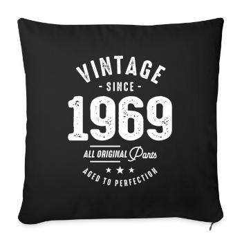 Vintage Since 1969 - 53rd Birthday Retro Classic - Sofa pillowcase 17,3'' x 17,3'' (45 x 45 cm) - black - Front
