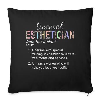 Meaning Skin Therapist Licensed Esthetician - Sofa pillowcase 17,3'' x 17,3'' (45 x 45 cm) - black - Front