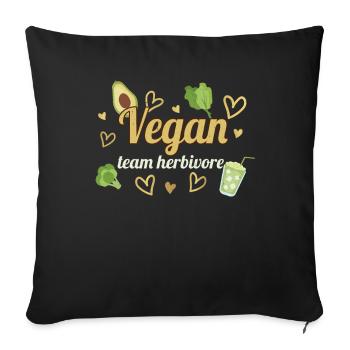 Herbivore Avocat Coeur Légume Végétarien Végétalien - Housse de coussin décorative 45 x 45 cm - noir - Devant