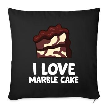 Marble Cake - I love marble cake - Sofa pillowcase 17,3'' x 17,3'' (45 x 45 cm) - black - Front