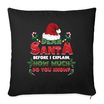 December Santa Explain Love Christmas - Sofakissenbezug 45 x 45 cm - Schwarz - Vorne