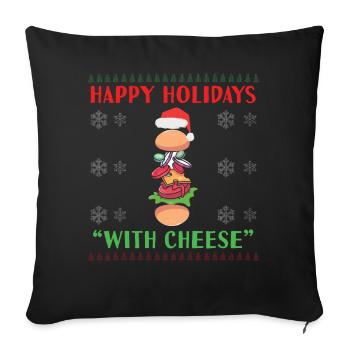 Ugly December Burger Cheese Ugly Christmas - Sofa pillowcase 17,3'' x 17,3'' (45 x 45 cm) - black - Front