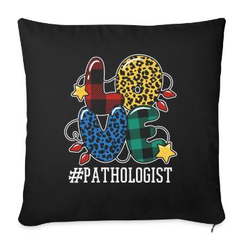 Pathologiste Vacances d’hiver Amour Noël - Housse de coussin décorative 45 x 45 cm - noir - Devant